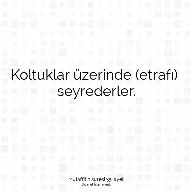 Ayetbul | Kuran Mealleri | Quran | Mutaffifin suresi 35. ayet