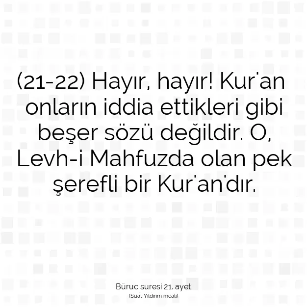 Ayetbul | Kuran Mealleri | Quran | Büruc suresi 21. ayet