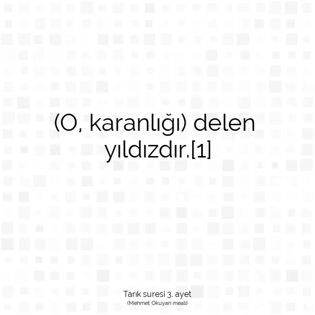 Ayetbul | Kuran Mealleri | Quran | Tarık suresi 3. ayet