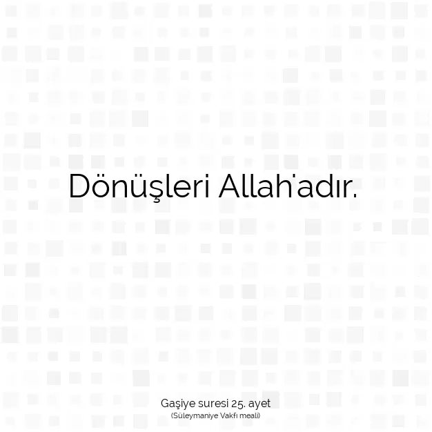 Ayetbul | Kuran Mealleri | Quran | Gaşiye suresi 25. ayet