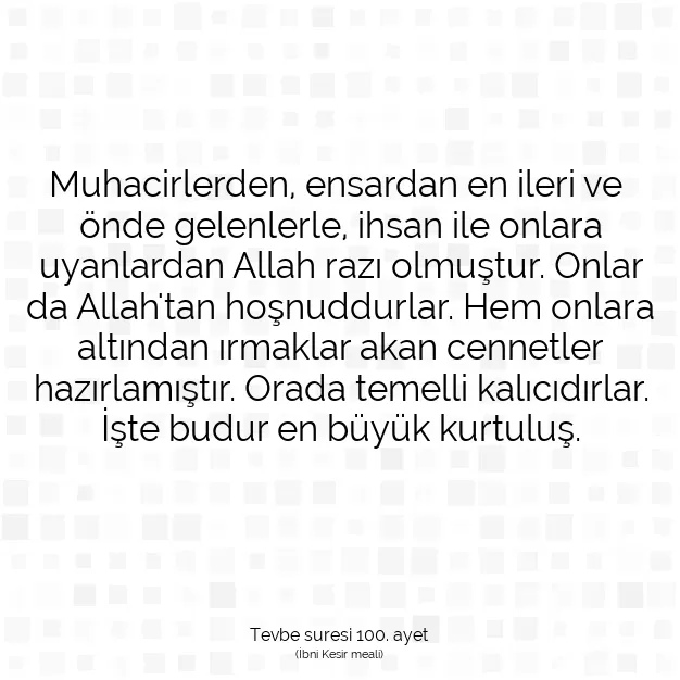 Ayetbul | Kuran Mealleri | Quran | Tevbe suresi 100. ayet