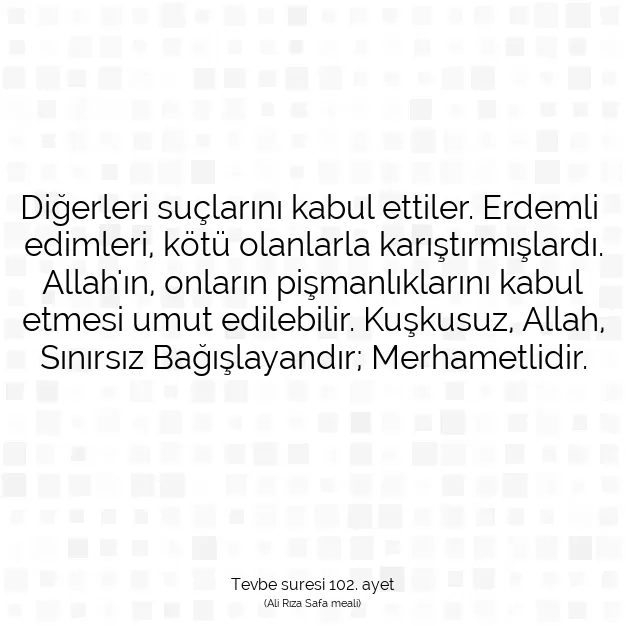 Ayetbul | Kuran Mealleri | Quran | Tevbe suresi 102. ayet