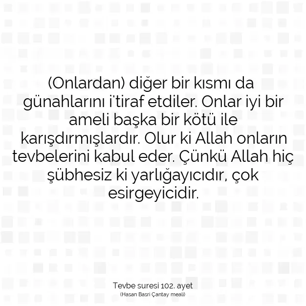 Ayetbul | Kuran Mealleri | Quran | Tevbe suresi 102. ayet