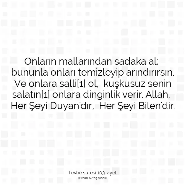 Ayetbul | Kuran Mealleri | Quran | Tevbe suresi 103. ayet