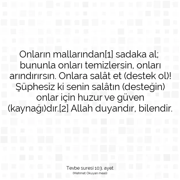 Ayetbul | Kuran Mealleri | Quran | Tevbe suresi 103. ayet