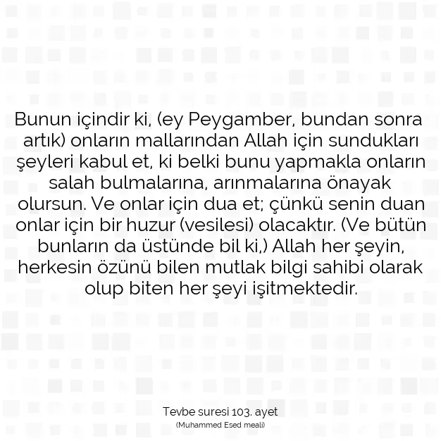 Ayetbul | Kuran Mealleri | Quran | Tevbe suresi 103. ayet