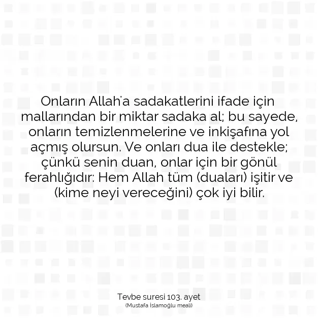 Ayetbul | Kuran Mealleri | Quran | Tevbe suresi 103. ayet