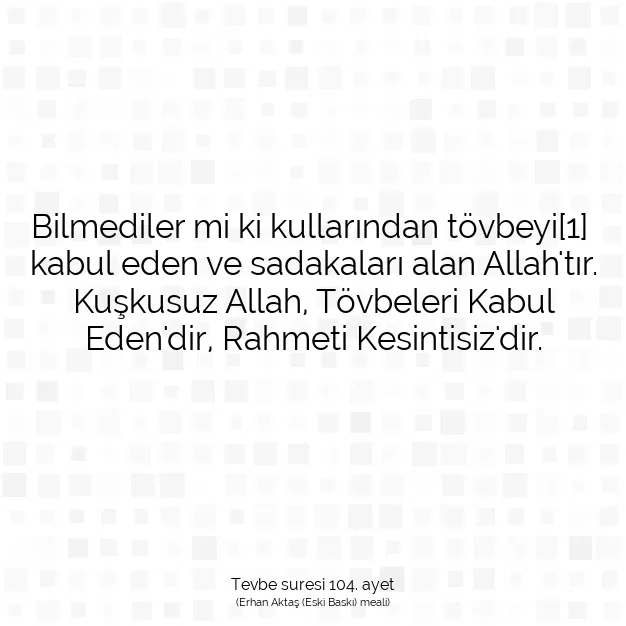 Ayetbul | Kuran Mealleri | Quran | Tevbe suresi 104. ayet