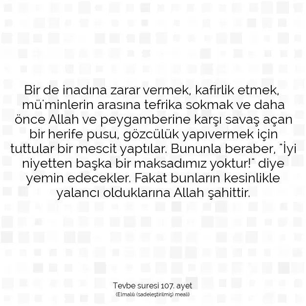 Ayetbul | Kuran Mealleri | Quran | Tevbe suresi 107. ayet