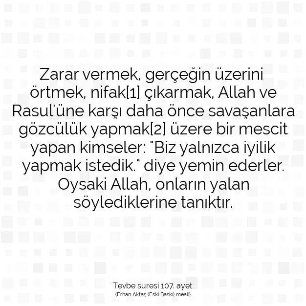 Ayetbul | Kuran Mealleri | Quran | Tevbe suresi 107. ayet