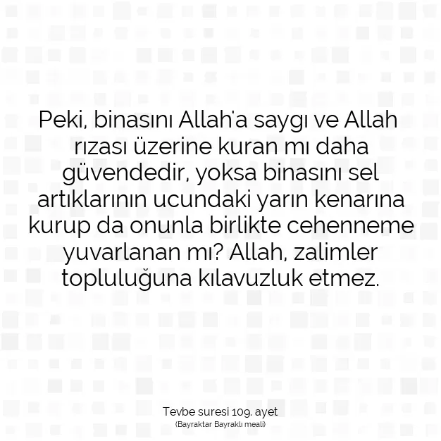 Ayetbul | Kuran Mealleri | Quran | Tevbe suresi 109. ayet