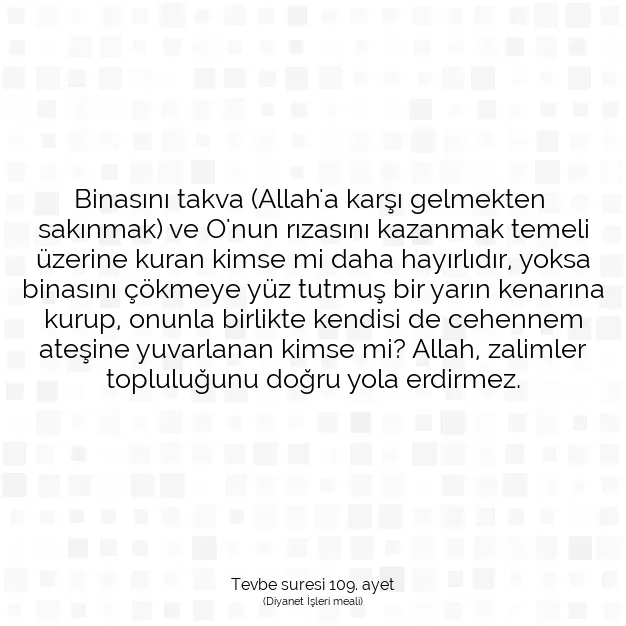 Ayetbul | Kuran Mealleri | Quran | Tevbe suresi 109. ayet