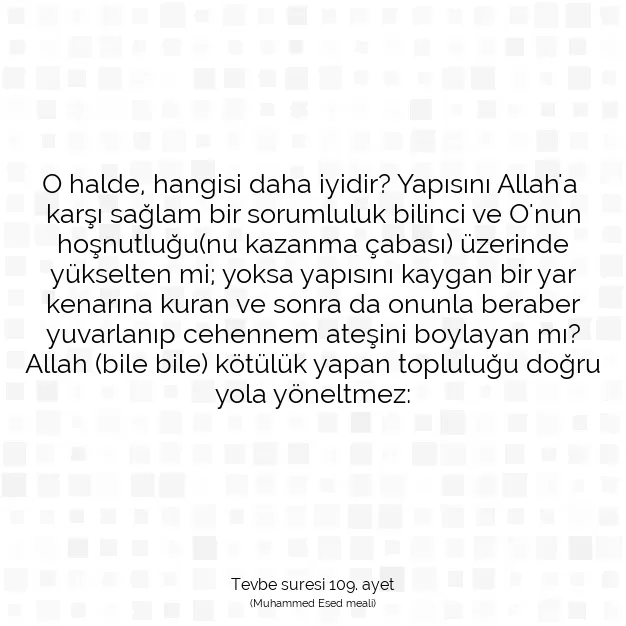 Ayetbul | Kuran Mealleri | Quran | Tevbe suresi 109. ayet