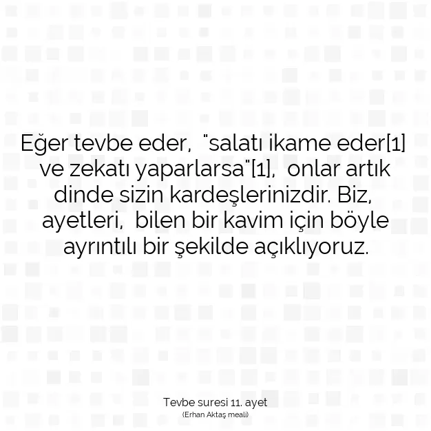 Ayetbul | Kuran Mealleri | Quran | Tevbe suresi 11. ayet