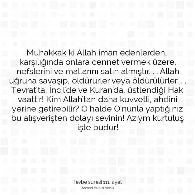 Ayetbul | Kuran Mealleri | Quran | Tevbe suresi 111. ayet