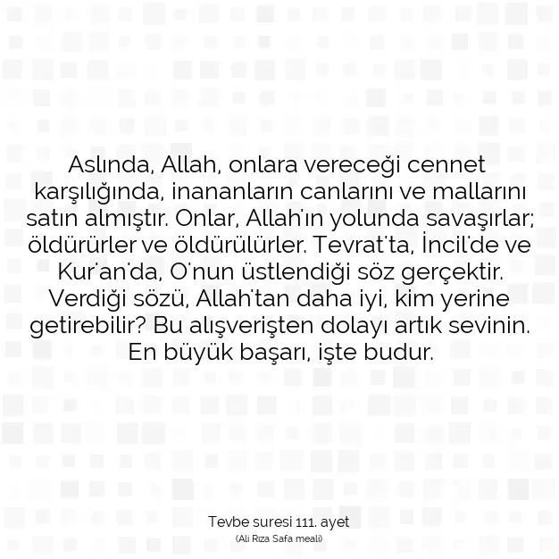 Ayetbul | Kuran Mealleri | Quran | Tevbe suresi 111. ayet