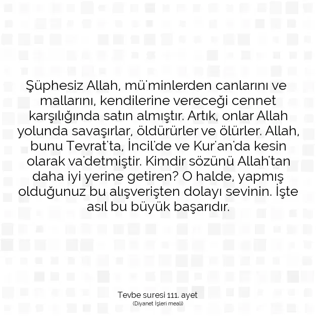 Ayetbul | Kuran Mealleri | Quran | Tevbe suresi 111. ayet