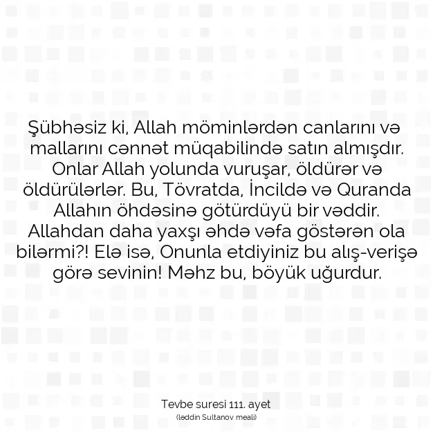 Ayetbul | Kuran Mealleri | Quran | Tevbe suresi 111. ayet