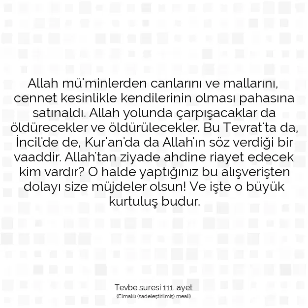 Ayetbul | Kuran Mealleri | Quran | Tevbe suresi 111. ayet