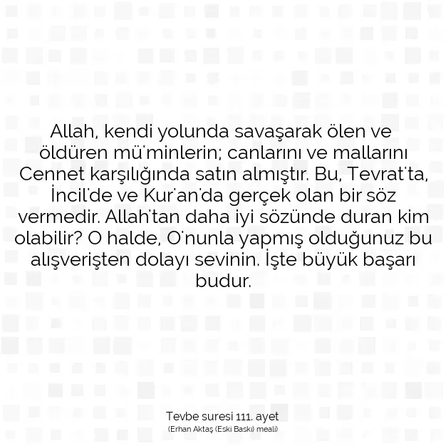 Ayetbul | Kuran Mealleri | Quran | Tevbe suresi 111. ayet