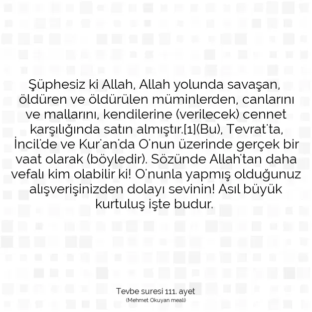 Ayetbul | Kuran Mealleri | Quran | Tevbe suresi 111. ayet