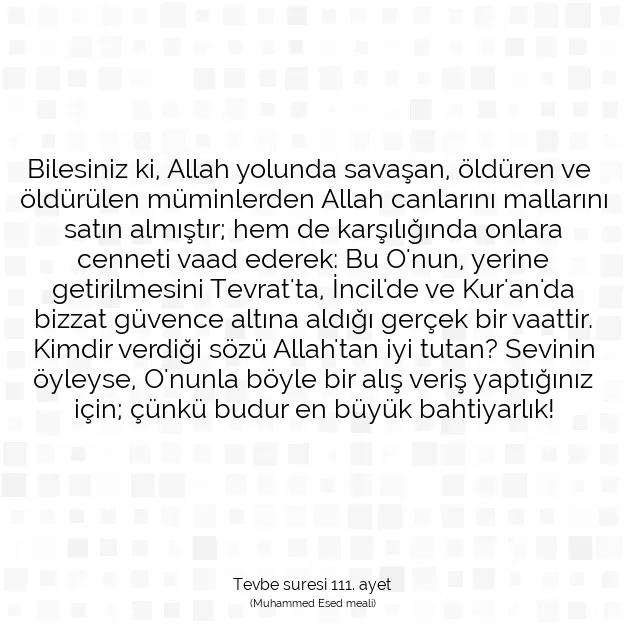 Ayetbul | Kuran Mealleri | Quran | Tevbe suresi 111. ayet