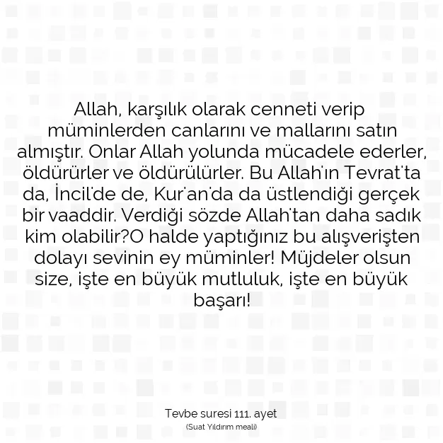 Ayetbul | Kuran Mealleri | Quran | Tevbe suresi 111. ayet