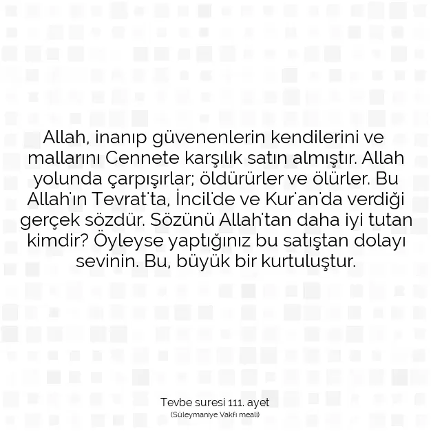 Ayetbul | Kuran Mealleri | Quran | Tevbe suresi 111. ayet