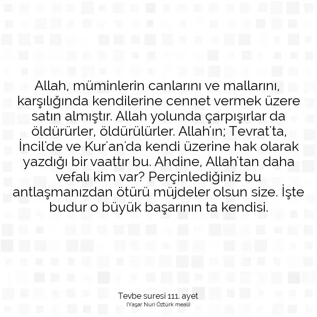 Ayetbul | Kuran Mealleri | Quran | Tevbe suresi 111. ayet