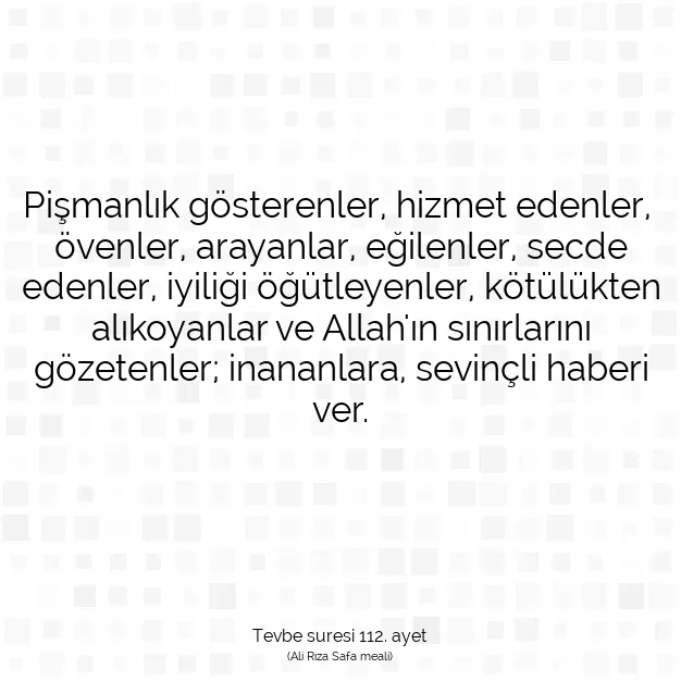 Ayetbul | Kuran Mealleri | Quran | Tevbe suresi 112. ayet