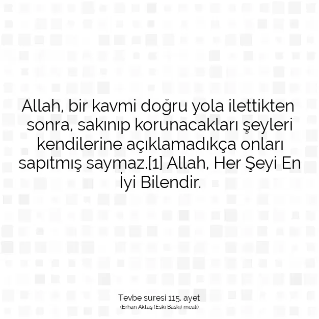 Ayetbul | Kuran Mealleri | Quran | Tevbe suresi 115. ayet