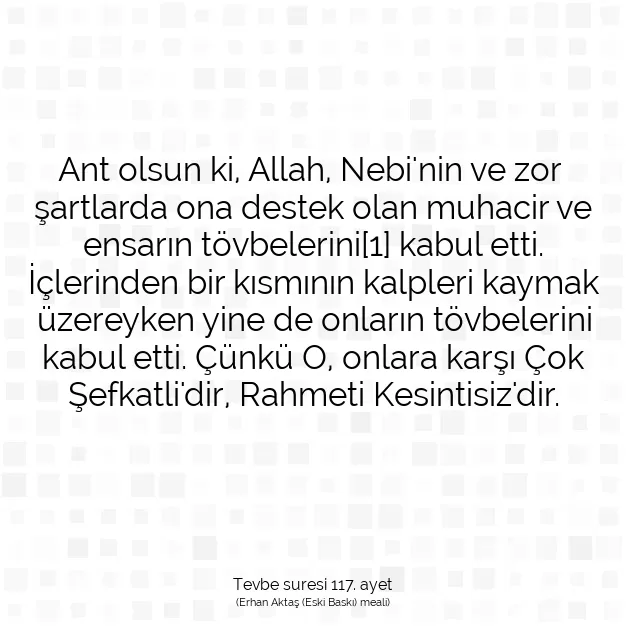 Ayetbul | Kuran Mealleri | Quran | Tevbe suresi 117. ayet