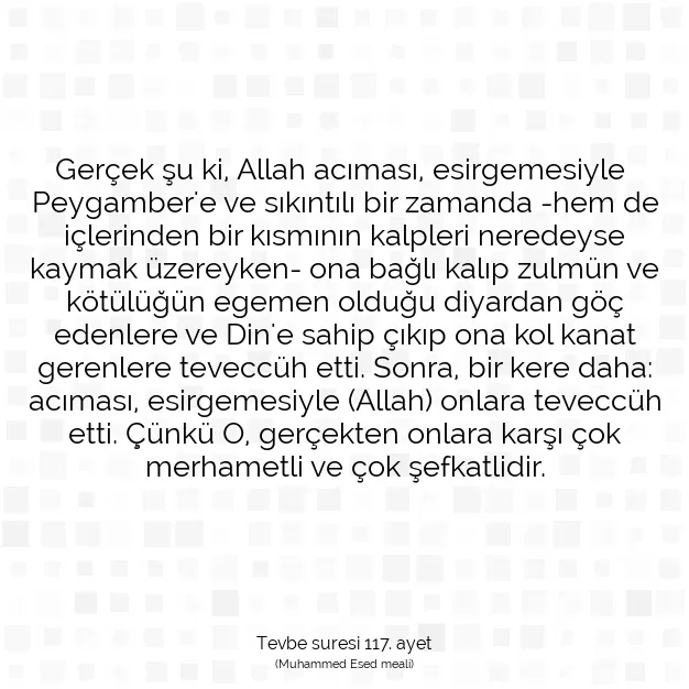 Ayetbul | Kuran Mealleri | Quran | Tevbe suresi 117. ayet