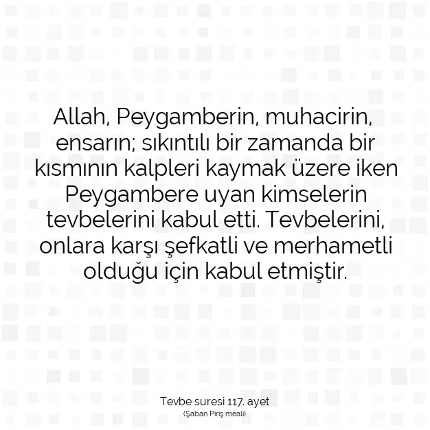 Ayetbul | Kuran Mealleri | Quran | Tevbe suresi 117. ayet