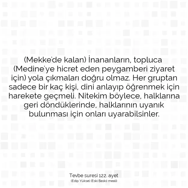 Ayetbul | Kuran Mealleri | Quran | Tevbe suresi 122. ayet