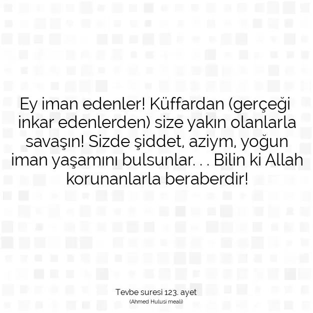 Ayetbul | Kuran Mealleri | Quran | Tevbe suresi 123. ayet