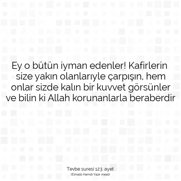 Ayetbul | Kuran Mealleri | Quran | Tevbe suresi 123. ayet