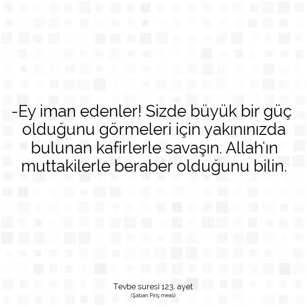 Ayetbul | Kuran Mealleri | Quran | Tevbe suresi 123. ayet