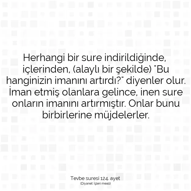 Ayetbul | Kuran Mealleri | Quran | Tevbe suresi 124. ayet