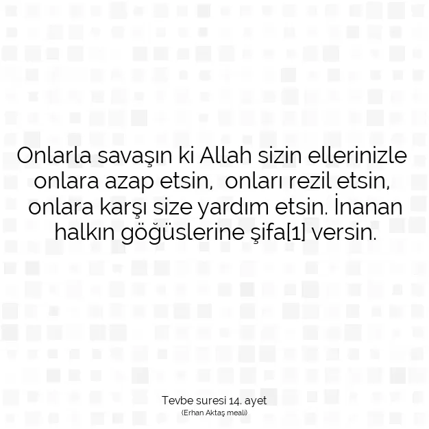 Ayetbul | Kuran Mealleri | Quran | Tevbe suresi 14. ayet