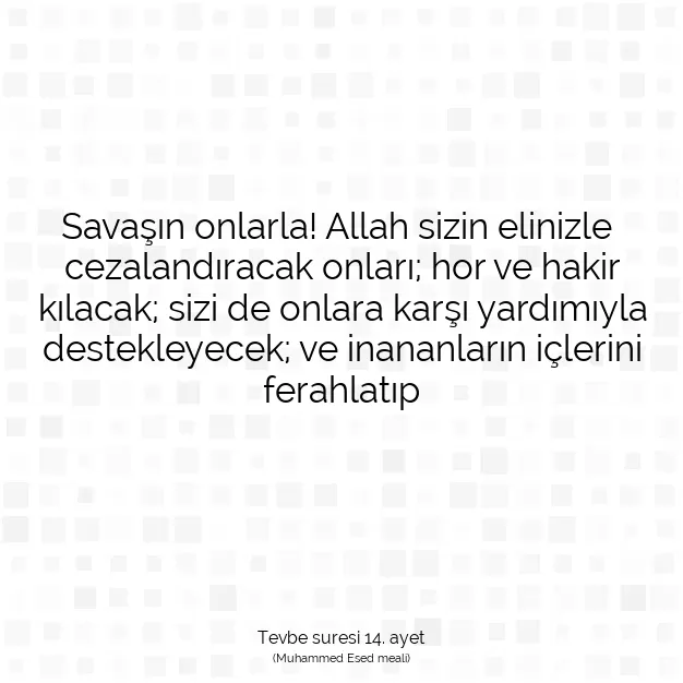 Ayetbul | Kuran Mealleri | Quran | Tevbe suresi 14. ayet