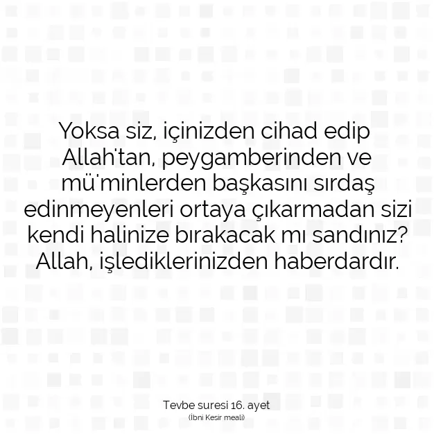 Ayetbul | Kuran Mealleri | Quran | Tevbe suresi 16. ayet