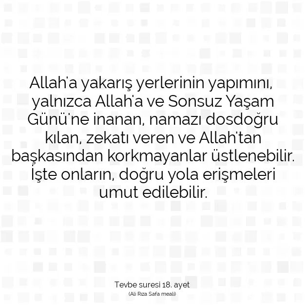 Ayetbul | Kuran Mealleri | Quran | Tevbe suresi 18. ayet