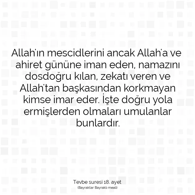 Ayetbul | Kuran Mealleri | Quran | Tevbe suresi 18. ayet