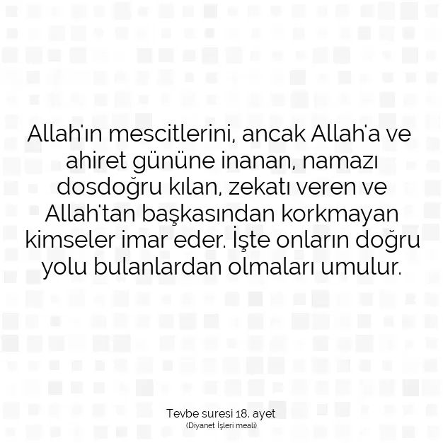 Ayetbul | Kuran Mealleri | Quran | Tevbe suresi 18. ayet