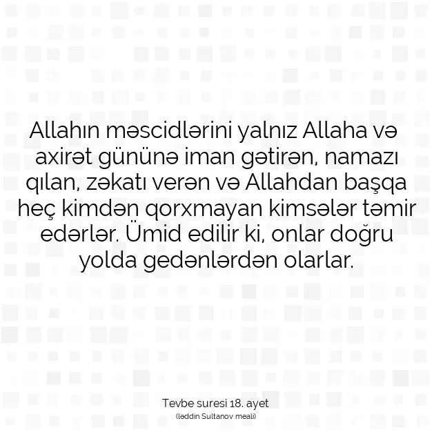 Ayetbul | Kuran Mealleri | Quran | Tevbe suresi 18. ayet