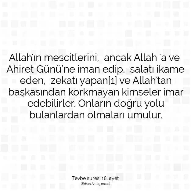 Ayetbul | Kuran Mealleri | Quran | Tevbe suresi 18. ayet