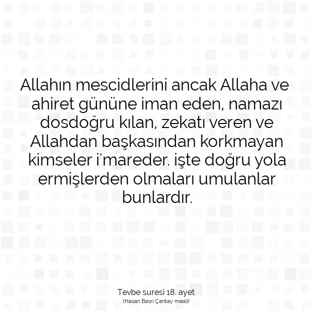 Ayetbul | Kuran Mealleri | Quran | Tevbe suresi 18. ayet