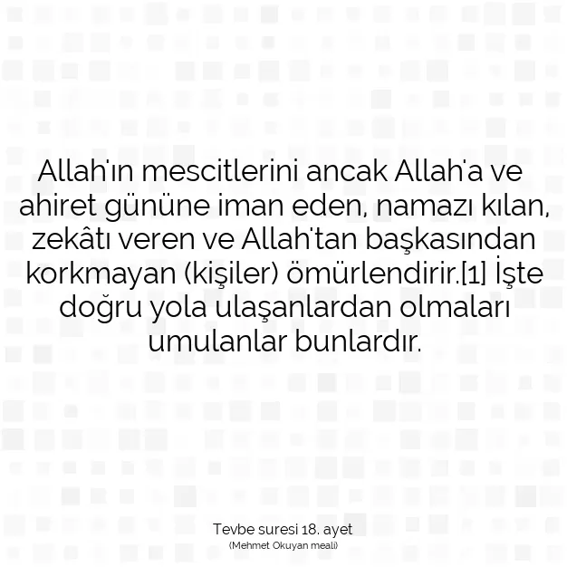 Ayetbul | Kuran Mealleri | Quran | Tevbe suresi 18. ayet