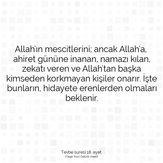 Ayetbul | Kuran Mealleri | Quran | Tevbe suresi 18. ayet